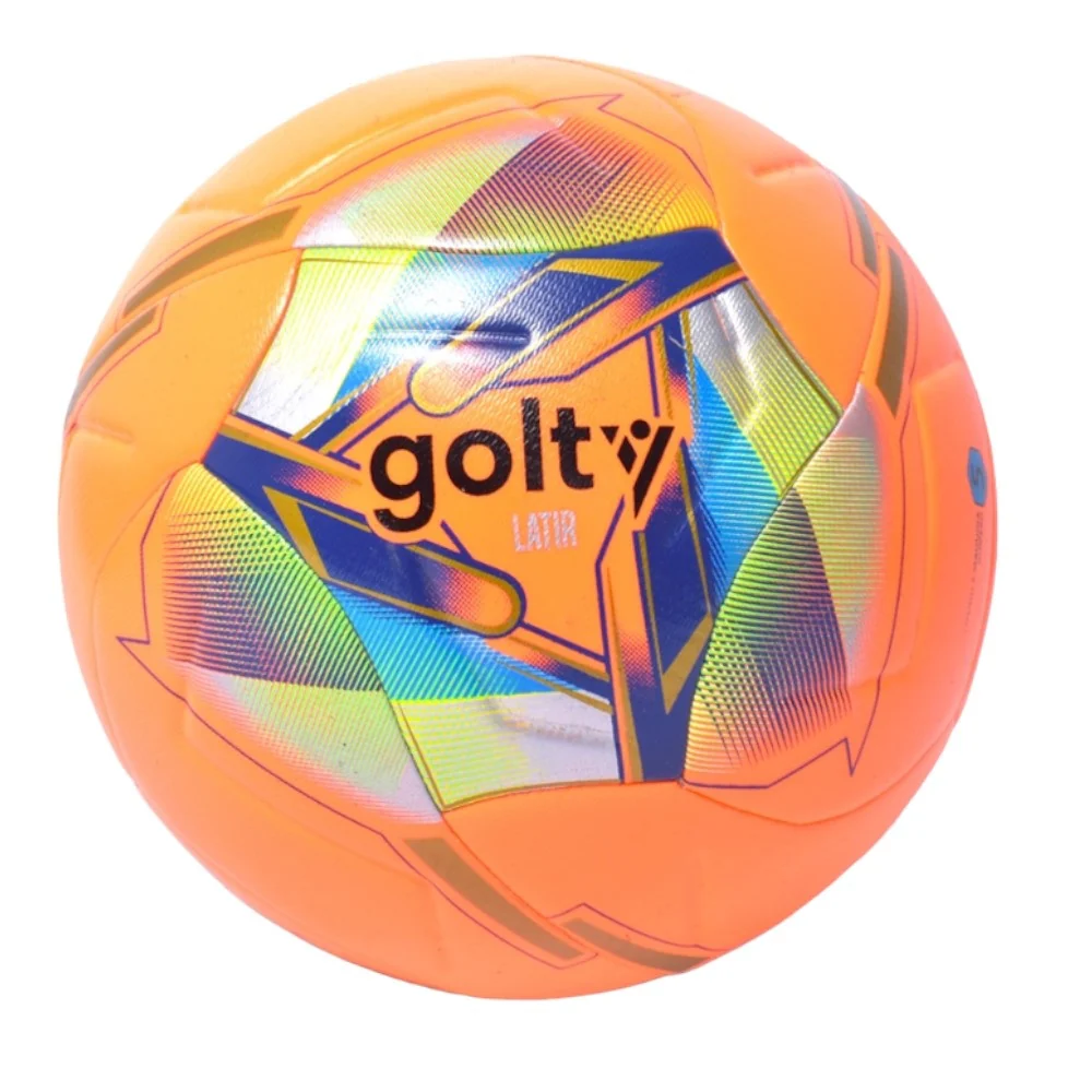 BALÓN FÚTBOL GOLTY LATIR COSIDO NARANJA N5