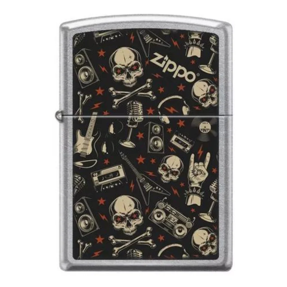 ENCENDEDOR ZIPPO CALAVERAS NEGRO