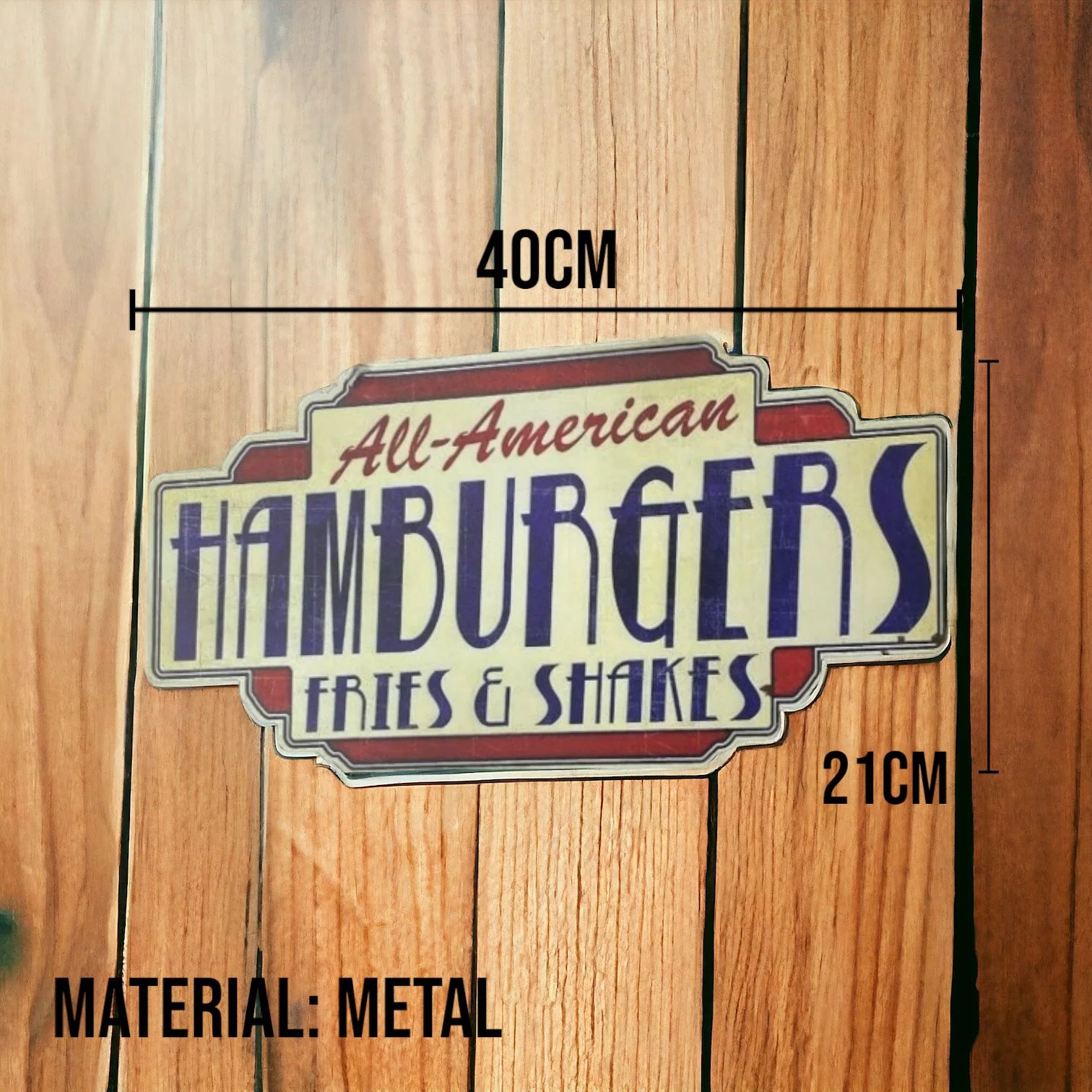 PLACA DECORATIVA HAMBURGUESA VTR 473